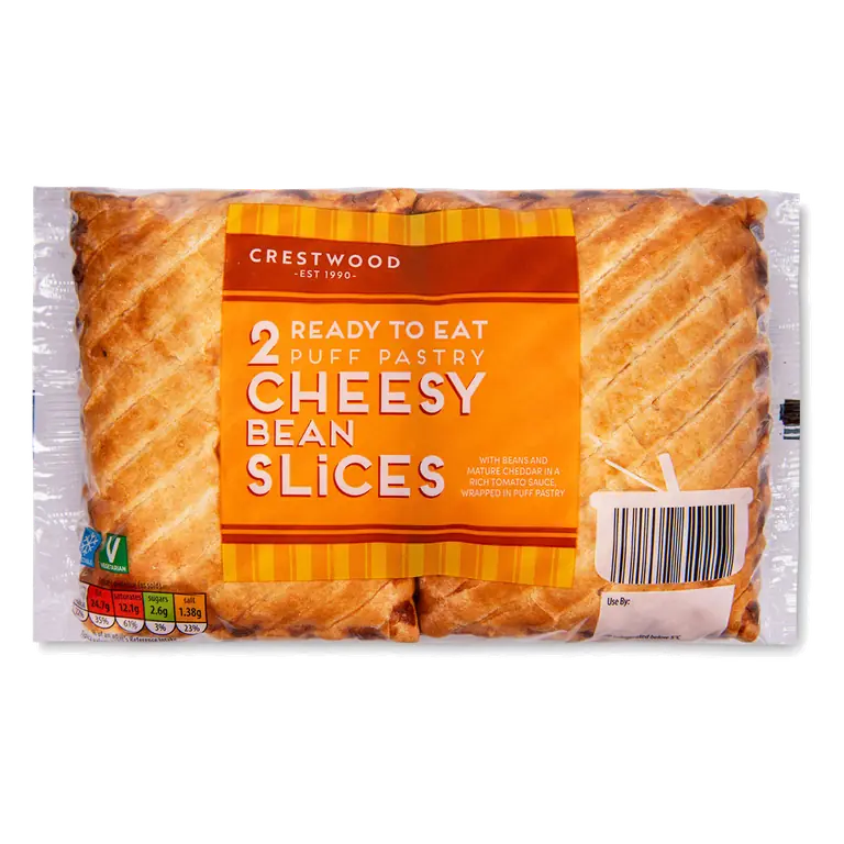 Puff Pastry Cheesy Bean Slices 2 Pack