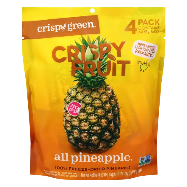 Crispy Fruit No Sugar Added Freeze-Dried Pineapple - 4 ct