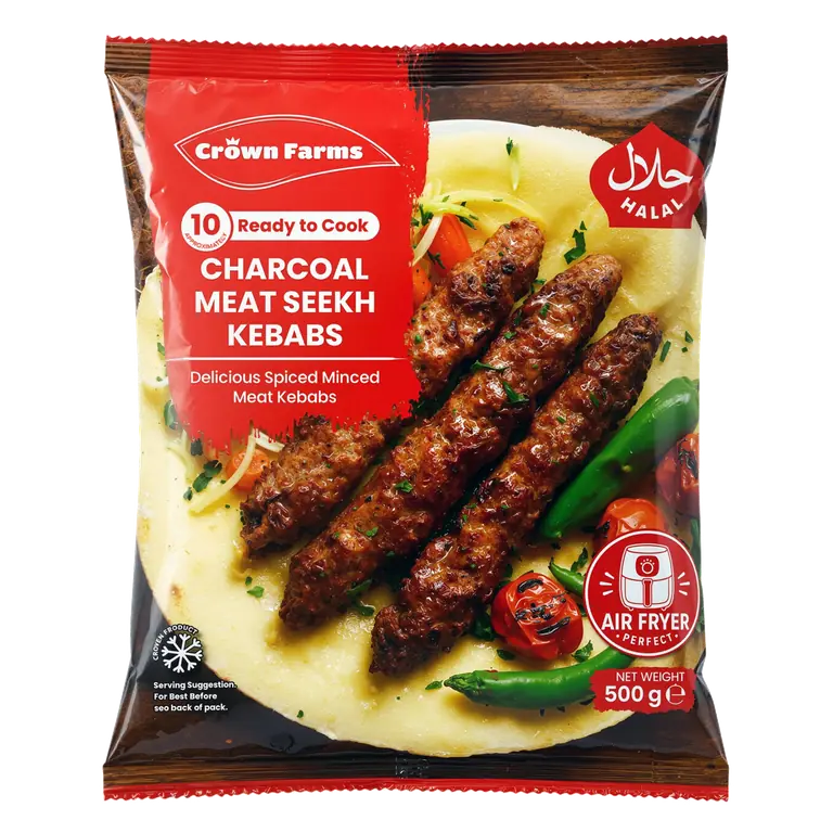 Crown Farms Charcoal Meat Seekh Kebabs 500g
