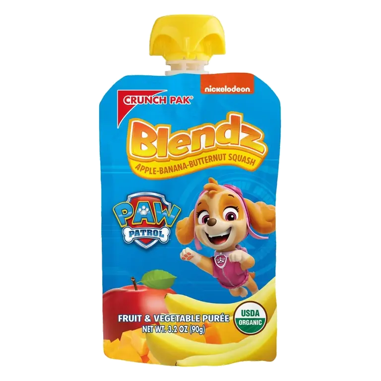 Crunch Pak Blendz Paw Patrol Gluten Free Organic Apple Banana Squash, 3.2oz
