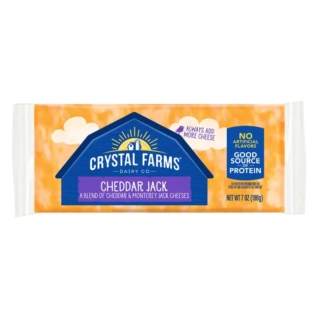 Crystal Farms Cheddar Jack Cheese Block, 7 oz