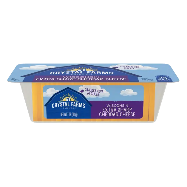Crystal Farms Cheese, Extra Sharp Cheddar Cracker Cuts, 24Ct