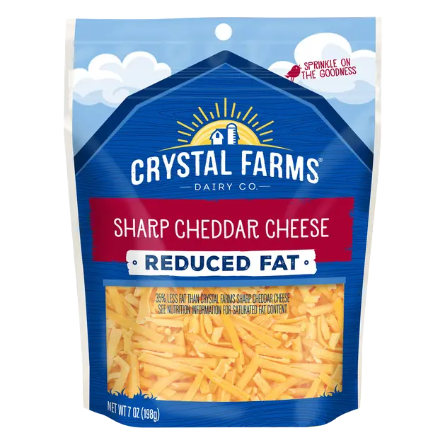 Crystal Farms Cheese, Sharp Cheddar, Reduced Fat