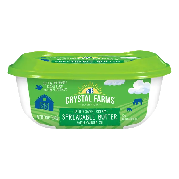Crystal Farms Salted Sweet Cream Spreadable Butter with Canola Oil, 8 oz