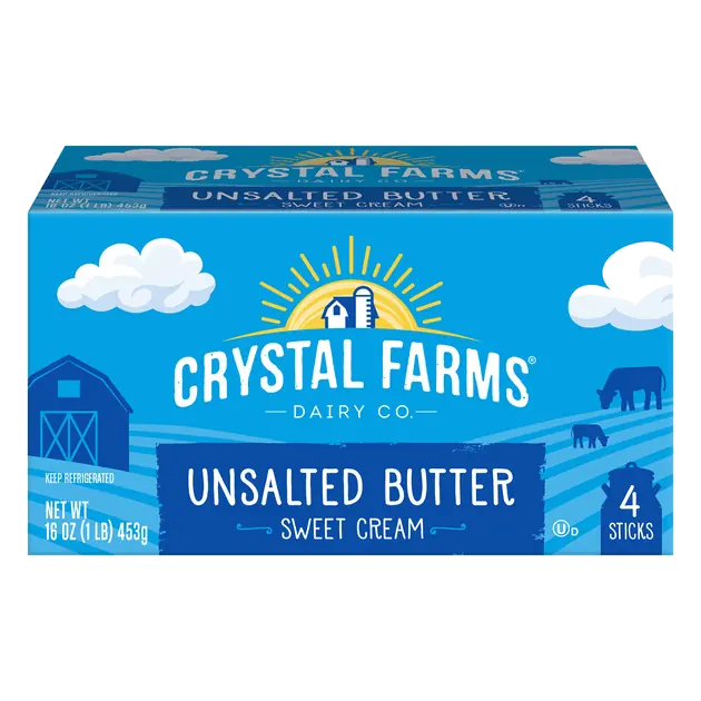 Crystal Farms Unsalted Qtr Butter