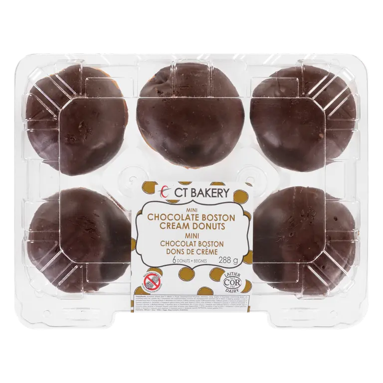 Mini Boston Chocolate Donuts 6 Pack 288 g (frozen)