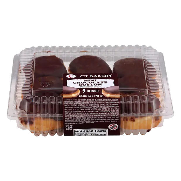 Mini Chocolate Boston Cream Donuts - 9 ct