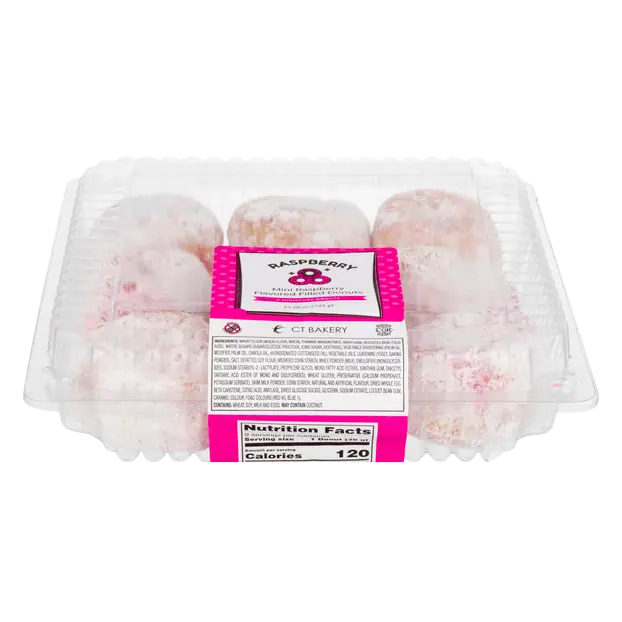 Mini Raspberry Filled Donuts - 9 ct