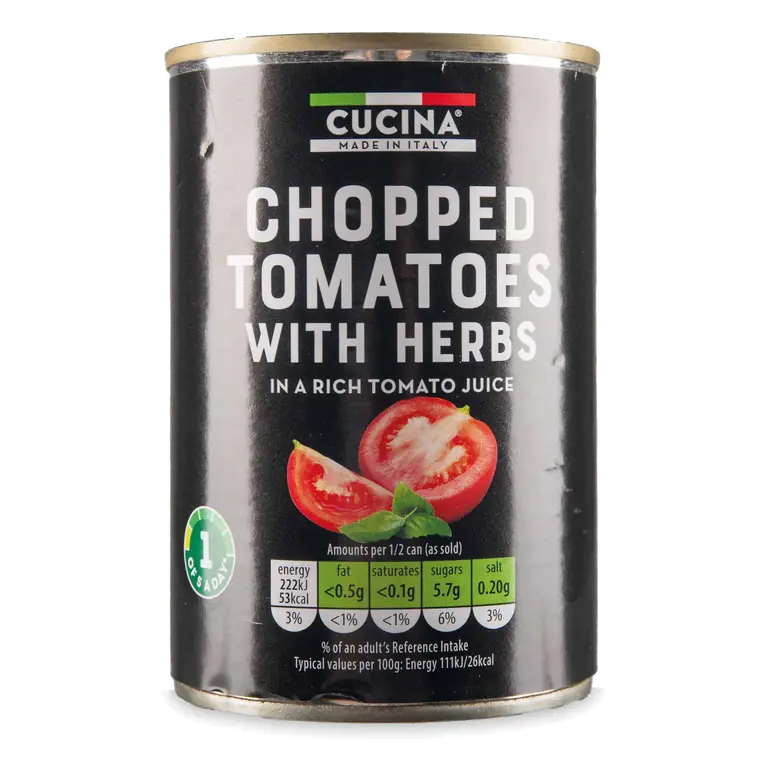Chunky Chopped Tomatoes with Herbs in Tomato Juice