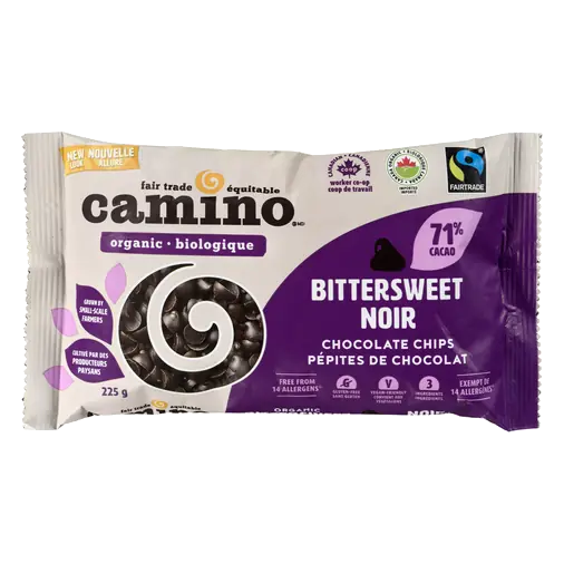Organic Chocolate Chips 71% Cocoa Bitter Sweet 225 g
