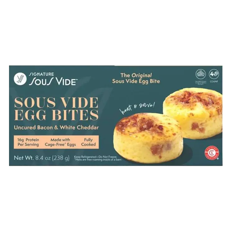 Cuisine Solutions Signature Sous Vide Whole Egg and Uncured Bacon Egg Bites, 8.4oz/2ct