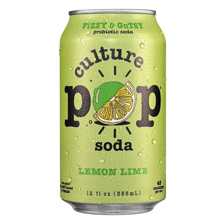 Culture Pop Lemon Lime Soda, 12 fl oz Can