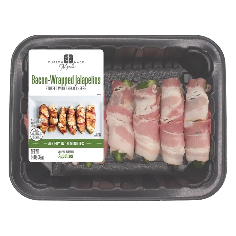 Custom Made Meals Fresh Bacon-Wrapped Stuffed Jalapenos, 14oz/7ct