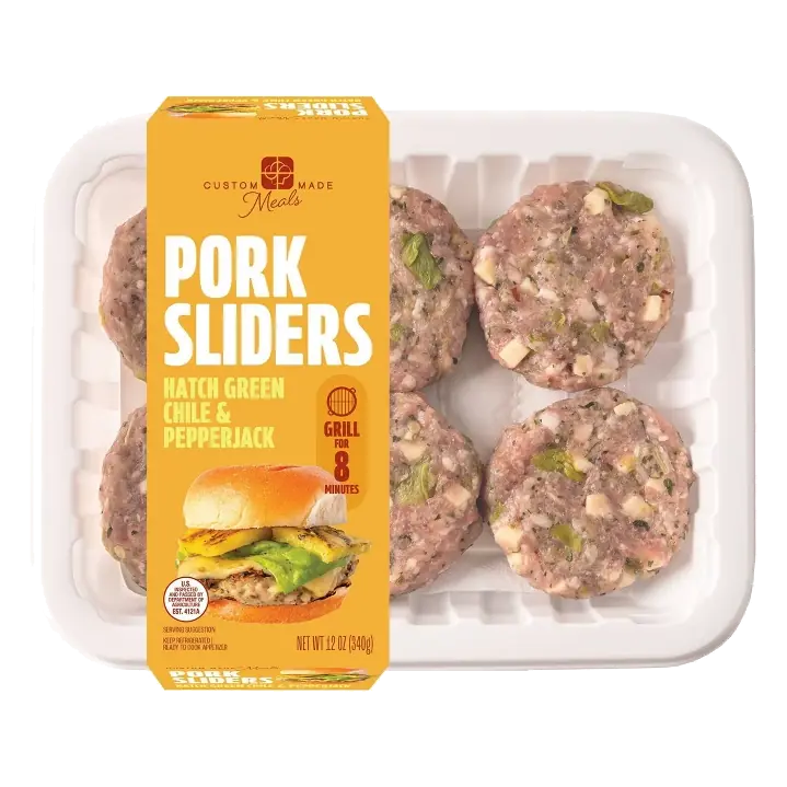 Custom Made Meals Fresh Hatch Green Chile and Pepperjack Pork Sliders, 12oz