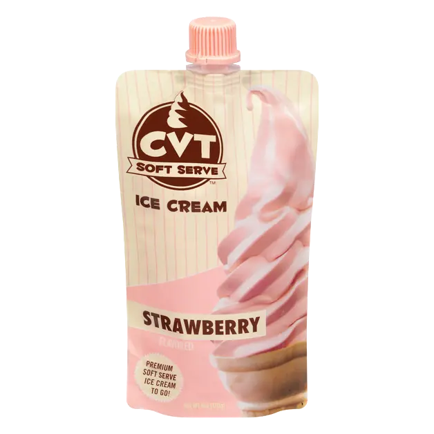 CVT Soft Serve Strawberry Flavored Ice Cream 6 oz