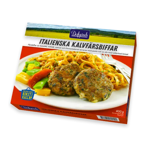 Kalvfärsbiffar Italienska Fryst/1 Port
