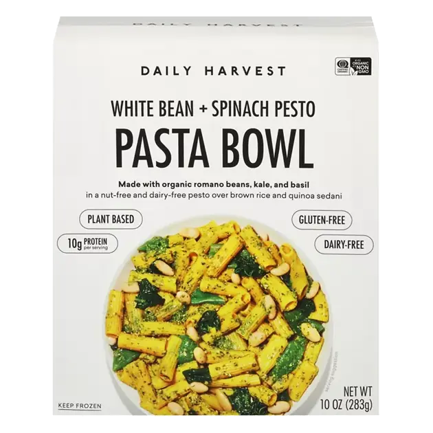 White Bean + Spinach Pesto Pasta Bowl