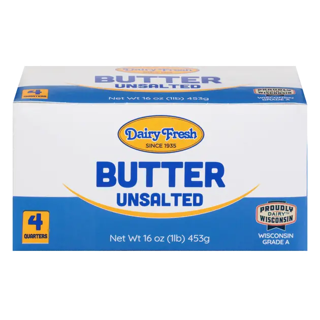 Dairy Fresh Butter, Unsalted Sweet Cream, 4 Quarters