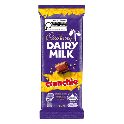 Cadbury Dairy Milk Crunchie Chocolate Bar Sponge Toffee Pieces 90 g