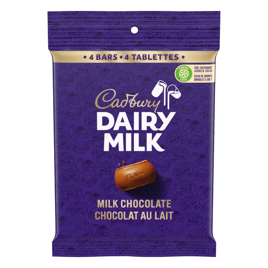 Cadbury Dairy Milk Milk Chocolate Bar 4 Count 168 g