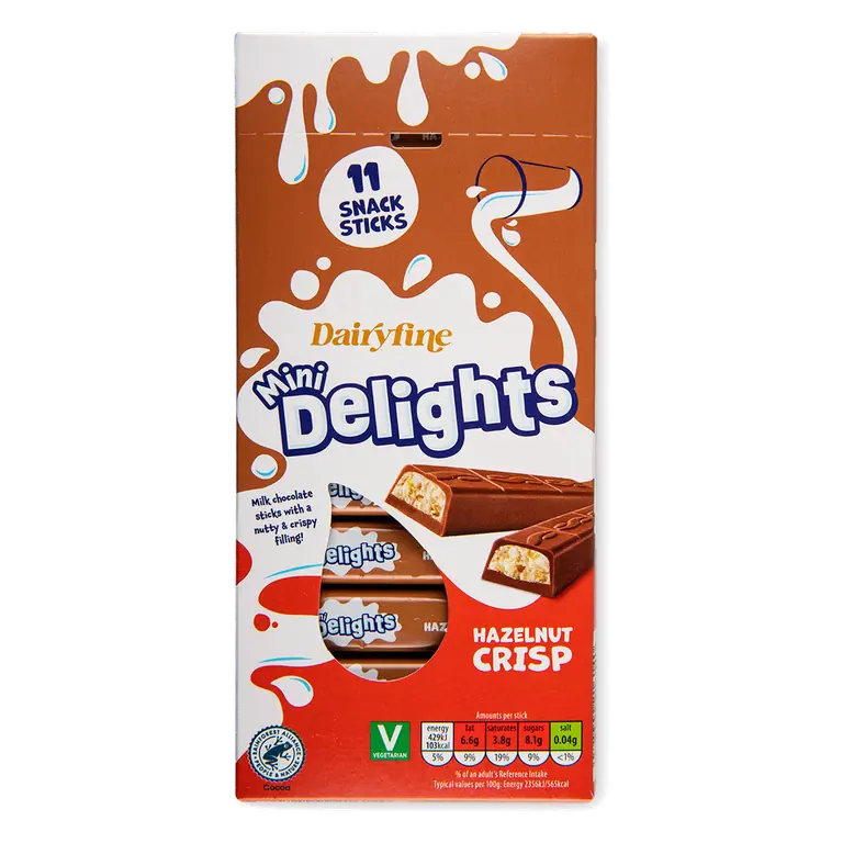 Hazelnut Crisp Milk Chocolate Sticks 11 Pack