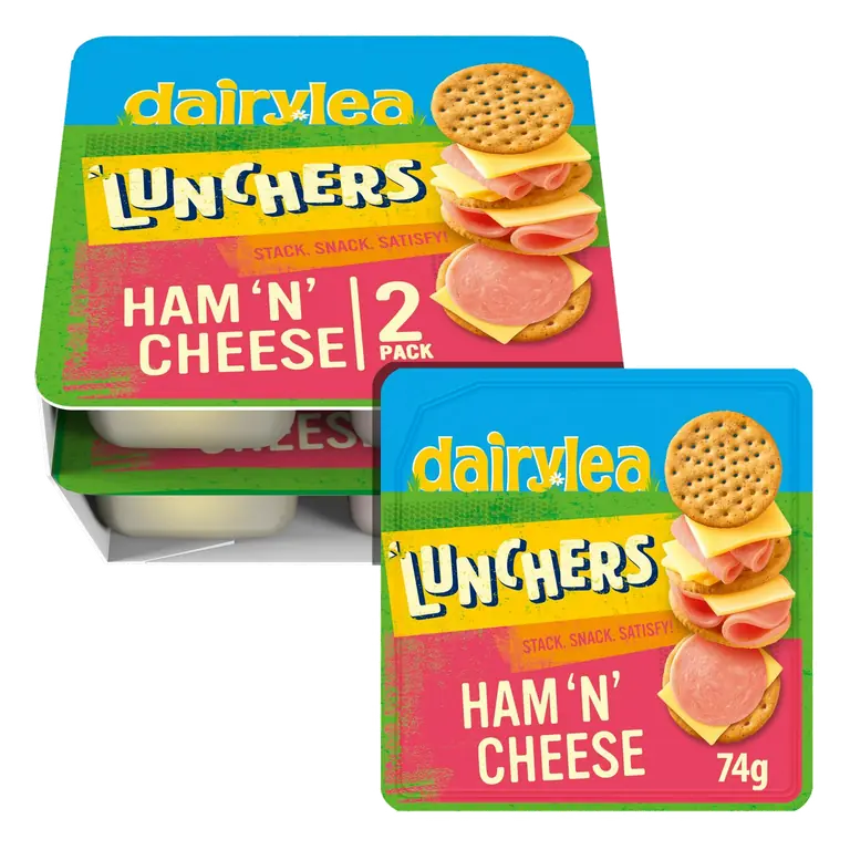 Lunchers 2 x 65g Ham 'N' Cheese Twin Pack Snack
