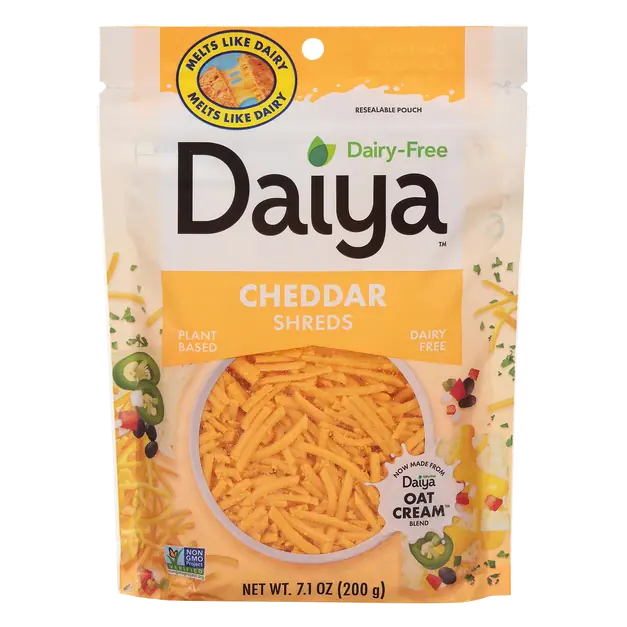 Dairy Free Plant-Based Vegan Shredded Cheddar