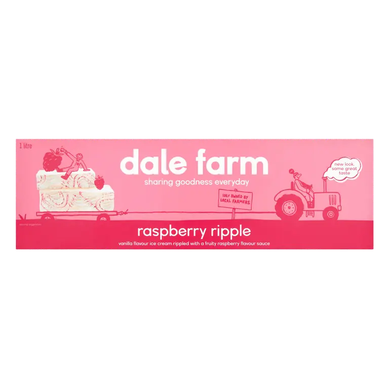 Dale Farm Raspberry Ripple Sliceable Ice Cream 1L