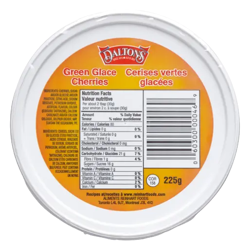 Green Glace Cherries 225 g