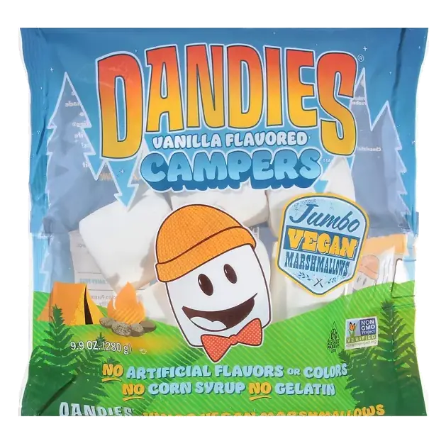 Campers Marshmallows, Vegan, Vanilla Flavored, Jumbo