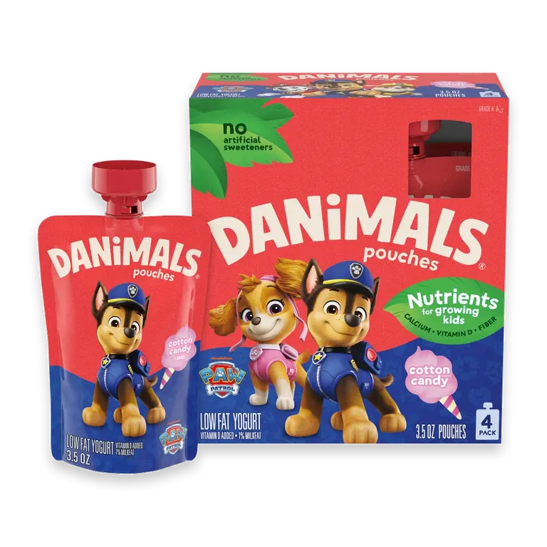 Pouches Cotton Candy Squeezable Low Fat Yogurt Pouches