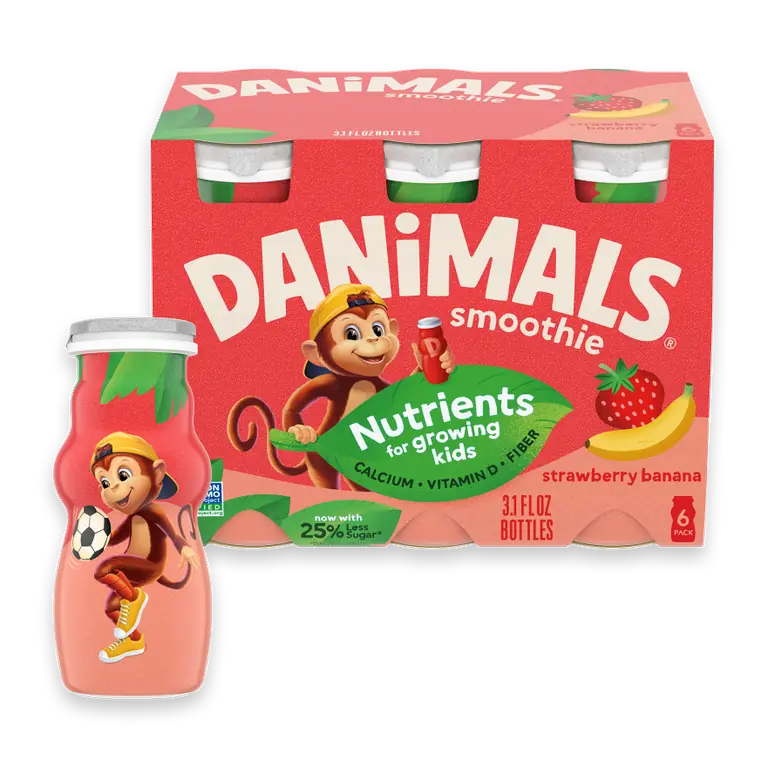 Smoothie Strawberry Banana Low Fat Dairy Drink Smoothie Bottles