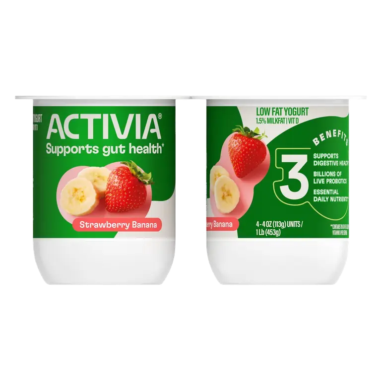 Activia, Probiotic Lowfat Yogurt, Strawberry Banana