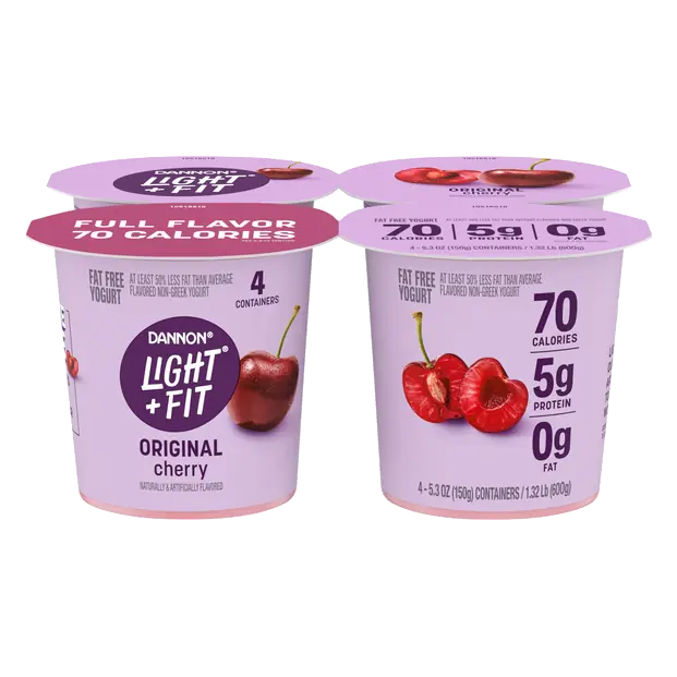 Light + Fit Fat Free Cheerful Cherry Yogurt Cups - 4 ct