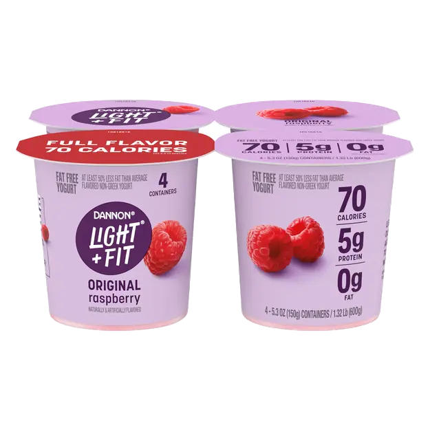 Light + Fit Fat Free Radiant Raspberry Yogurt Cups - 4 ct