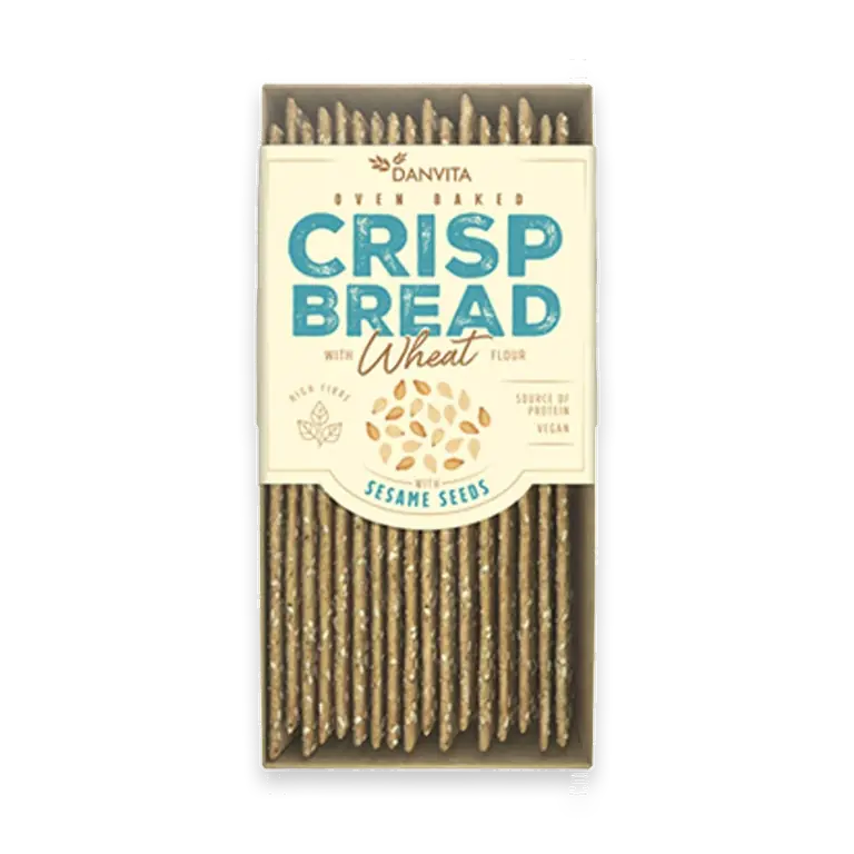 Oven Baked Wheat Crisp Bread With Sesame