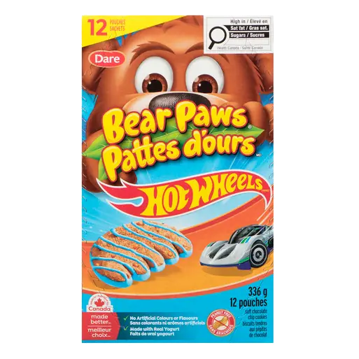 Bear Paws Hot Wheels Soft Chocolate Chip Cookies 336 g
