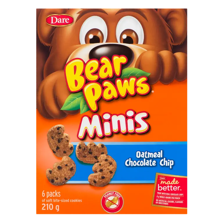 Bear Paws Peanut-Free Minis Cookies Oatmeal Chocolate Chip 210 g