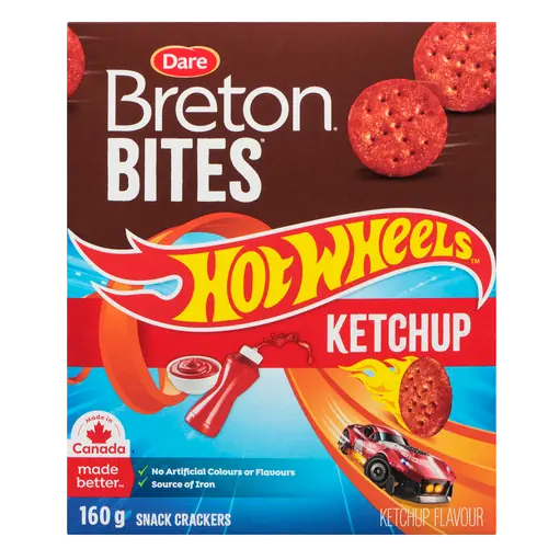 Breton Bites Hot Wheels Snack Crackers Ketchup Flavour 160 g
