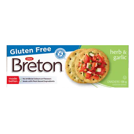 Breton Gluten-Free Crackers Herb & Garlic 135 g