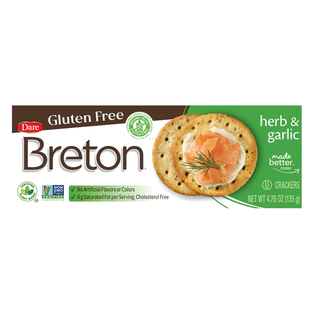 Breton Gluten Free Herb & Garlic Crackers
