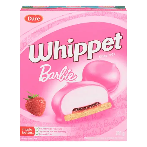 Barbie Whippet Cookies Strawberry Flavoured Marshmallow 285 g