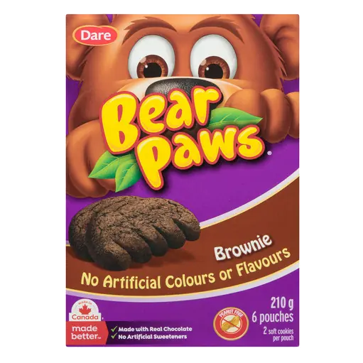 Bear Paws Peanut-Free Soft Cookies Brownie 6 Pouches 210 g