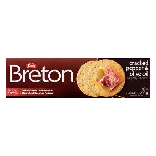 Breton Crackers Cracked Pepper And Olive Oil 200 g