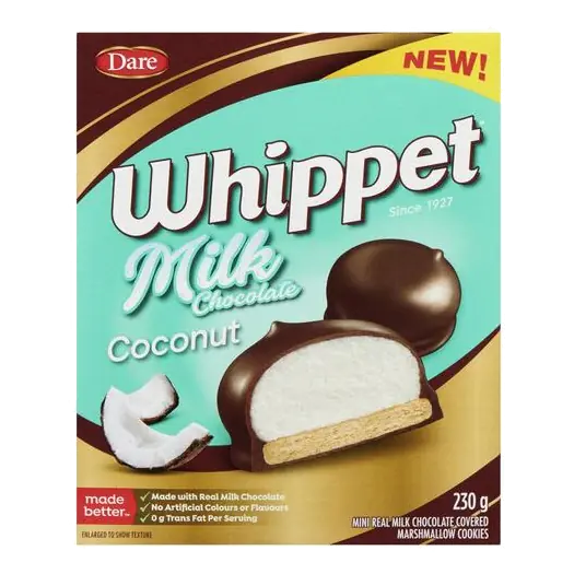Whippet Cookies Milk Chocolate Coconut 230 g