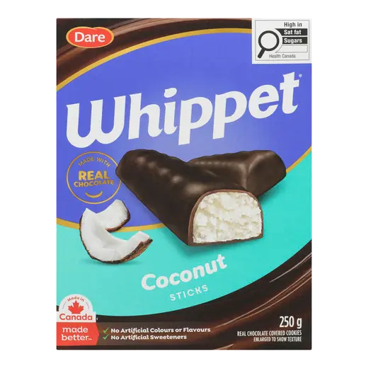 Whippet Peanut-Free Cookies Sticks Coconut 250 g