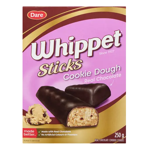 Whippet Sticks Cookies Real Chocolate Covered Cookie Dough 250 g