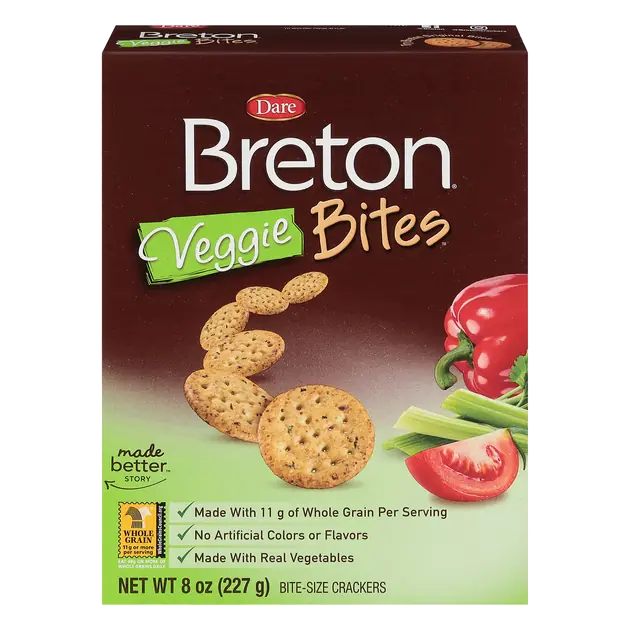 Dare Breton Minis Garden Vegetable Bite-Sized Crackers