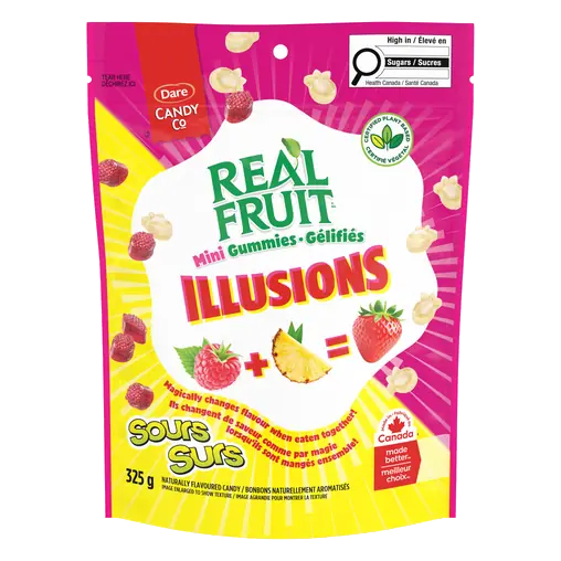 Real Fruit Candy Illusions Sour Raspberry Pineapple 325 g
