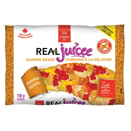 Real Juicee Peanut-Free Gummie Bears Assorted 730 g